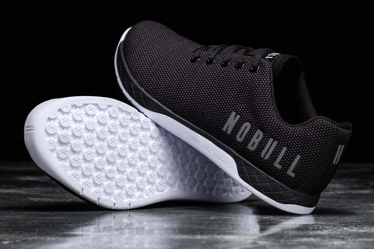 Nobull Superfabric And Men's Trainers Black White | Australia (RN7621)